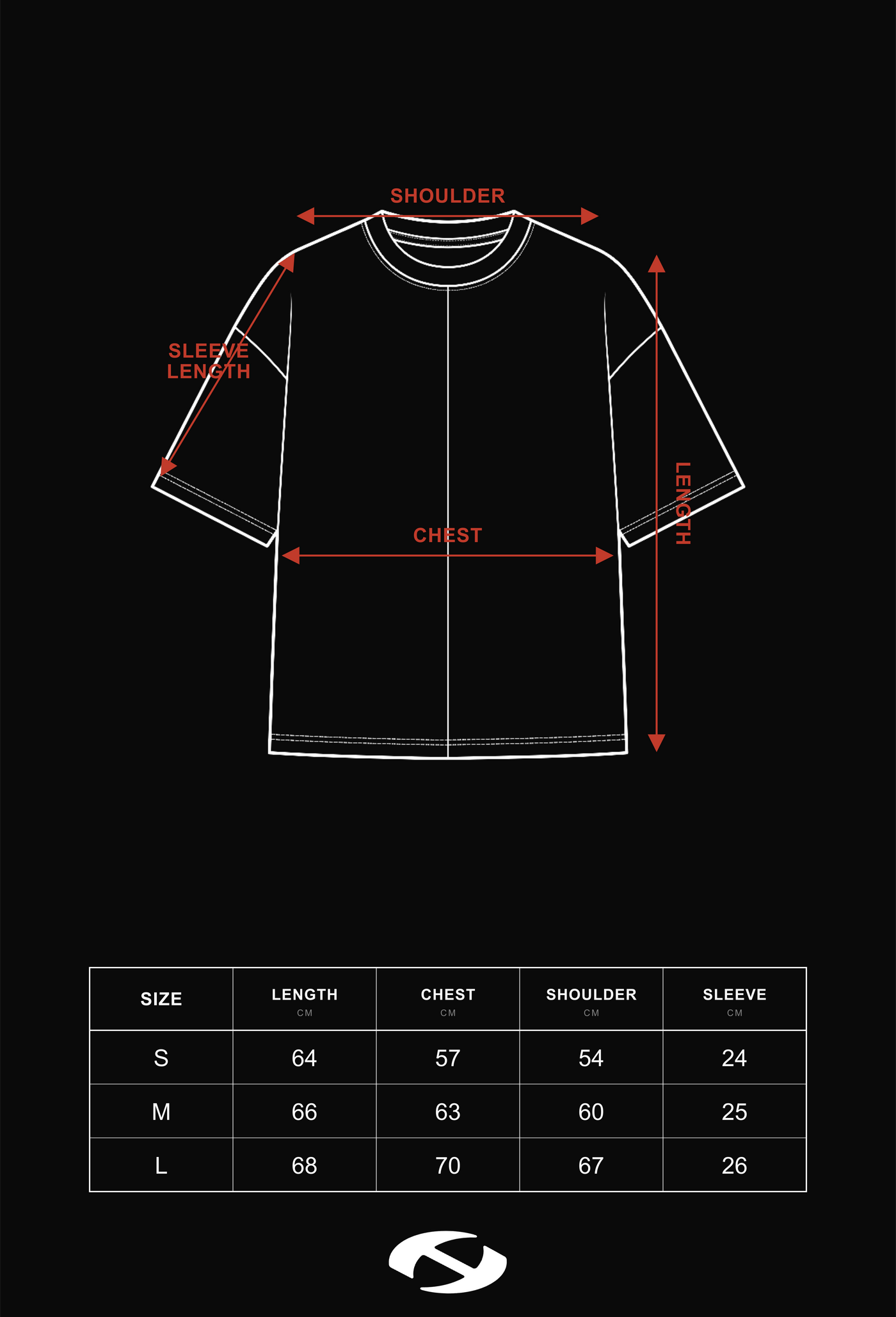 Size guide for HIERARCHY STUDIOS Unsolved - Washed Black Fingerprint Boxy Oversized T-Shirt