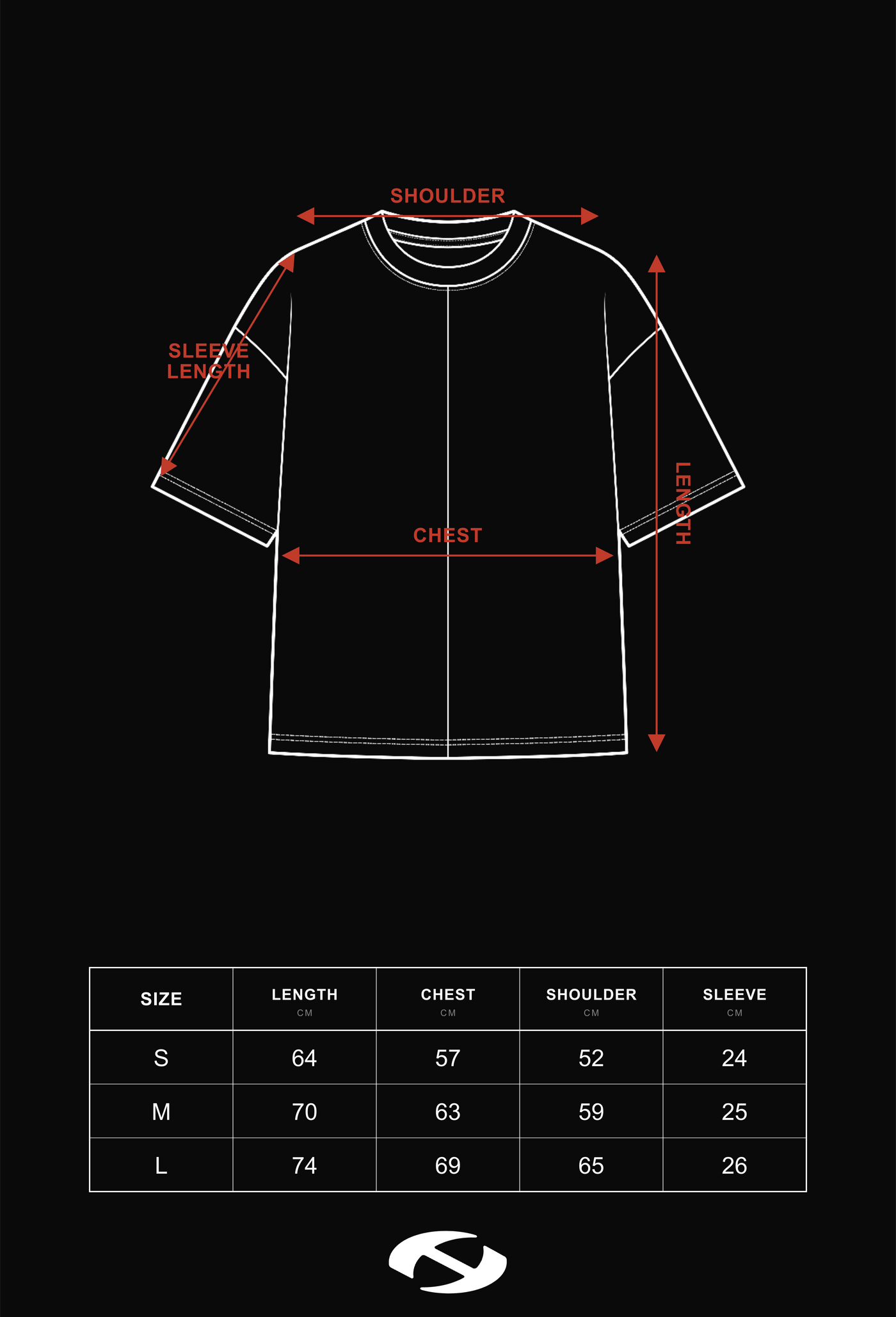Size guide for Washed Decayed Flower Oversized T-Shirt Black